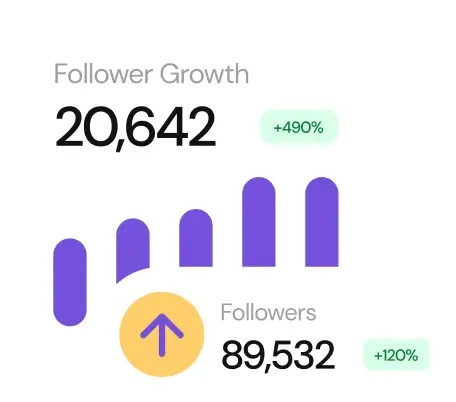 illustration showing a graph of followers growth.